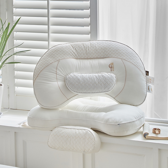 91家纺网 家纺一手货源 找家纺 （总）梵希良品家纺 2025新款全棉分区荞麦护颈枕亲肤透气枕头解压深睡枕芯