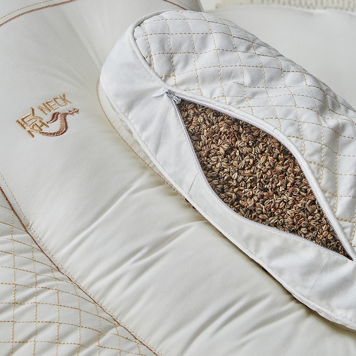 91家纺网 家纺一手货源 找家纺 （总）梵希良品家纺 2025新款全棉分区荞麦护颈枕亲肤透气枕头解压深睡枕芯