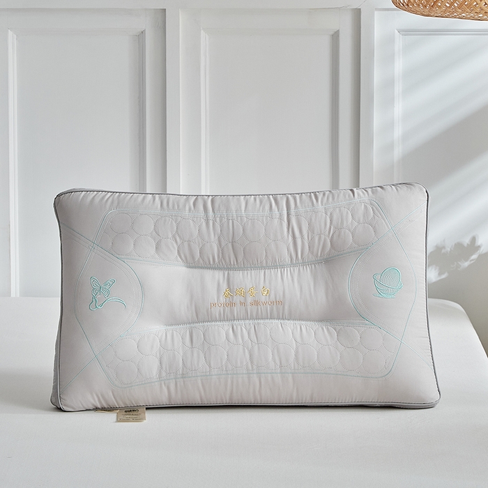 梵希良品家纺 2025新款蚕蛹蛋白护颈枕枕头枕芯护颈椎助睡眠成人家用 蚕蛹蛋白枕-灰色