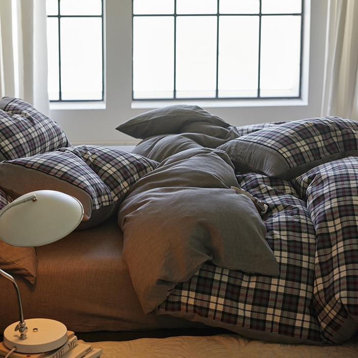 91家纺网 家纺一手货源 找家纺 （总）安莱生活 2025新款全棉纯棉色织宽边磨毛四件套