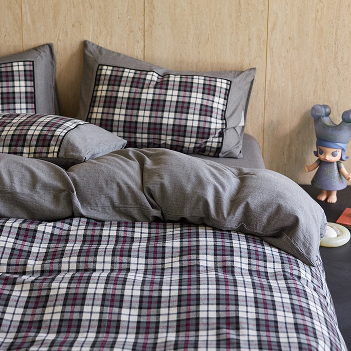 91家纺网 家纺一手货源 找家纺 （总）安莱生活 2025新款全棉纯棉色织宽边磨毛四件套