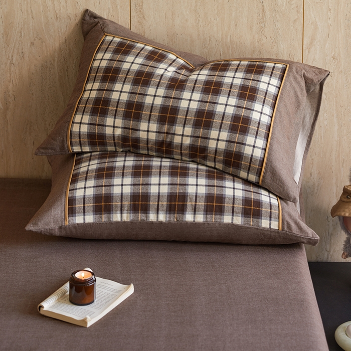 91家纺网 家纺一手货源 找家纺 安莱生活 2025新款全棉纯棉色织宽边磨毛四件套 雾淞