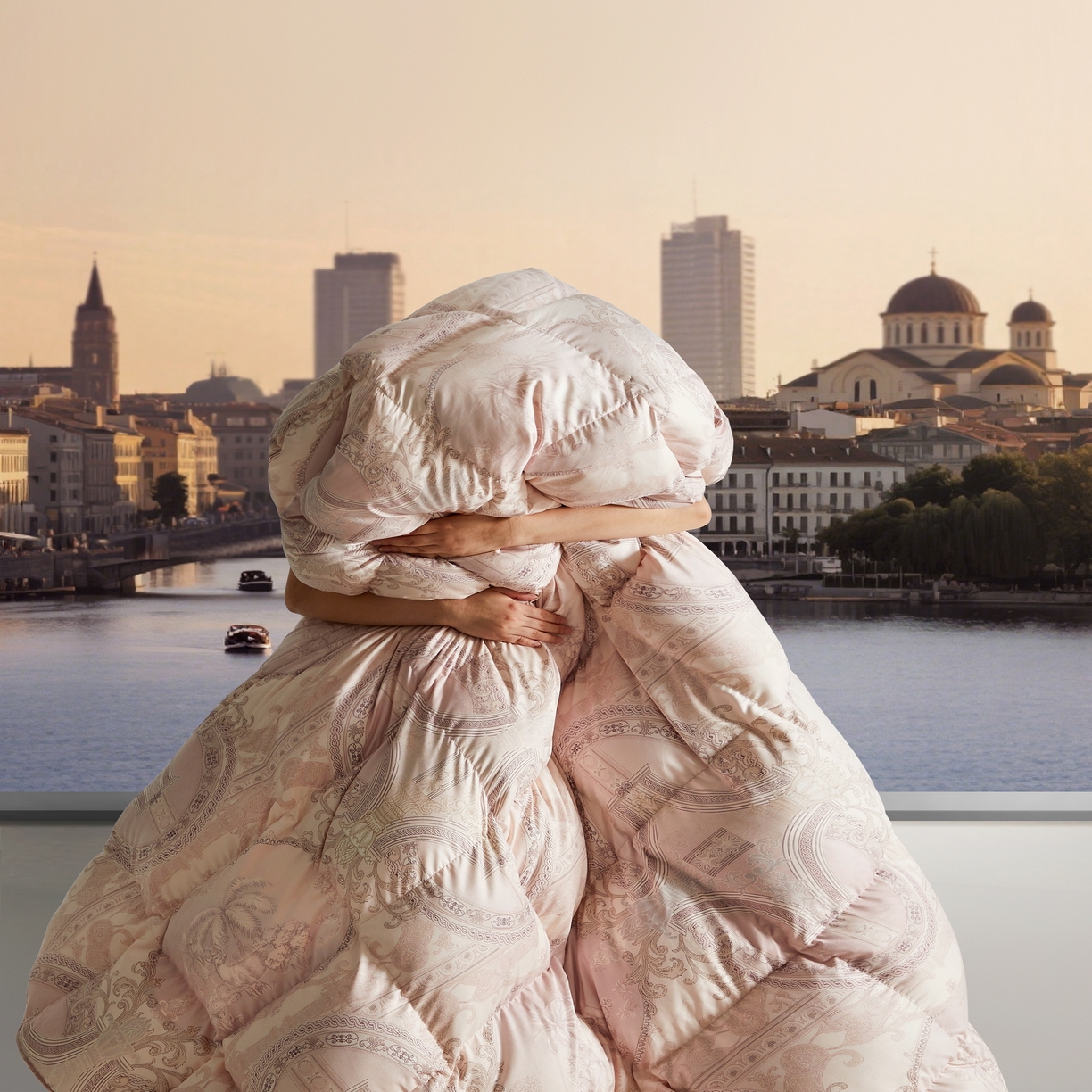 91家纺网 家纺一手货源 找家纺 织梦人羽绒工厂店 2025新款高蓬松羽绒羽毛被大牌同款花型 爱丁堡豆沙