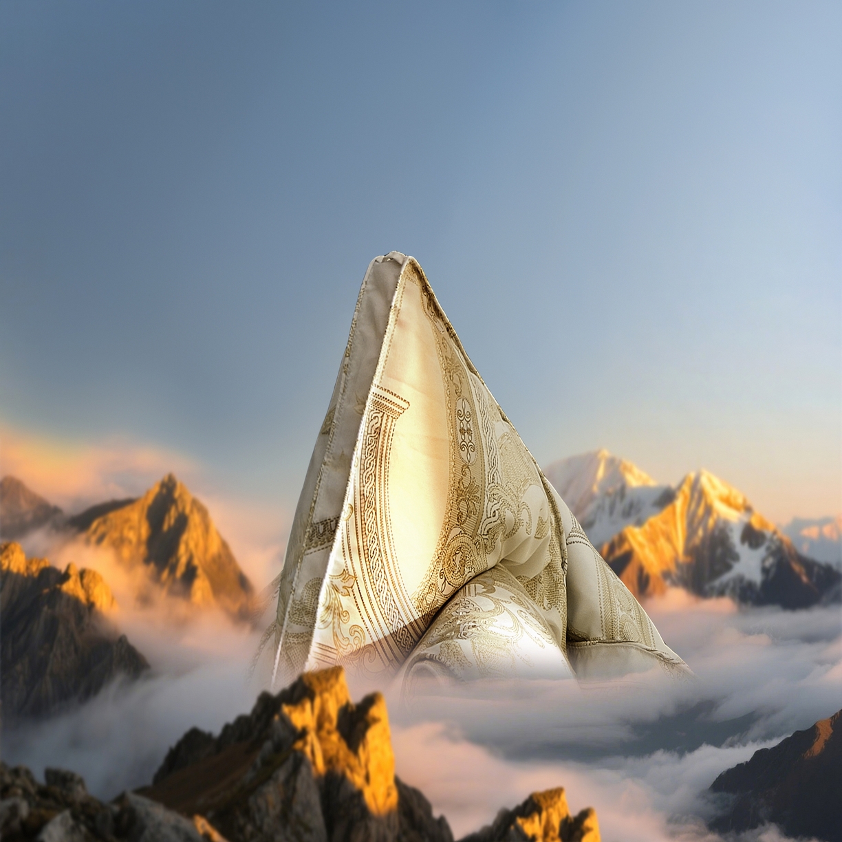 91家纺网 家纺一手货源 找家纺 织梦人羽绒工厂店 2025新款高蓬松羽绒羽毛被大牌同款花型 爱丁堡珍珠白