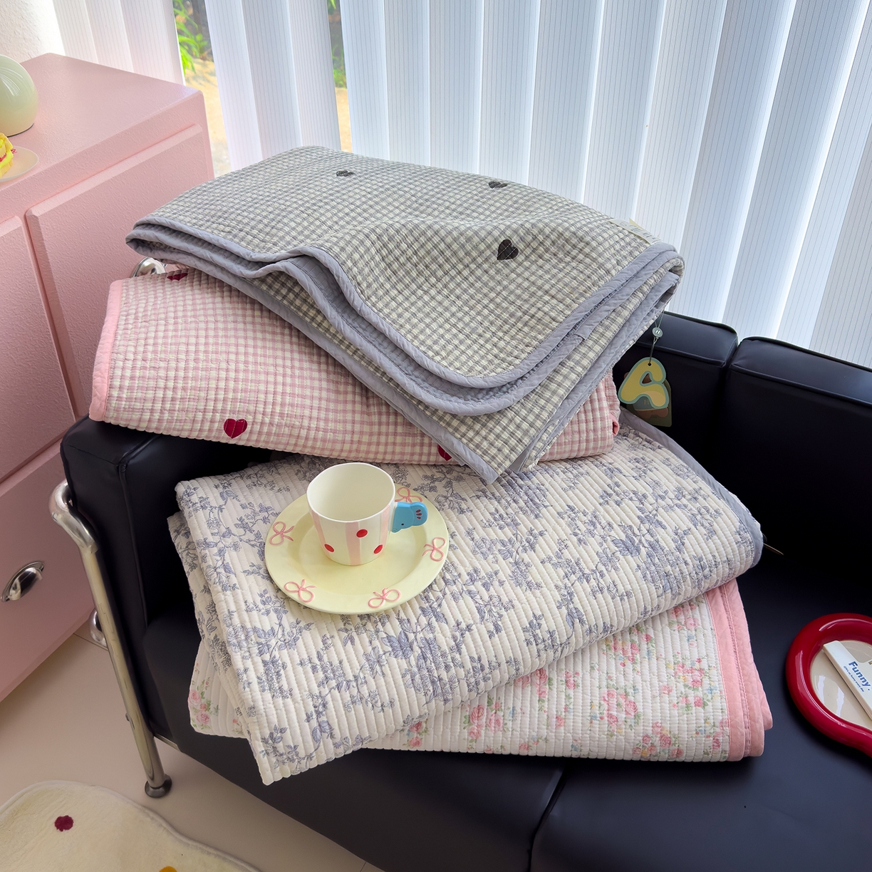 91家纺网 家纺一手货源 找家纺 （总）赫梵茜 2025新款高温砂洗全棉床盖单品床盖床盖单件床盖三件套【填充含可水洗棉花】