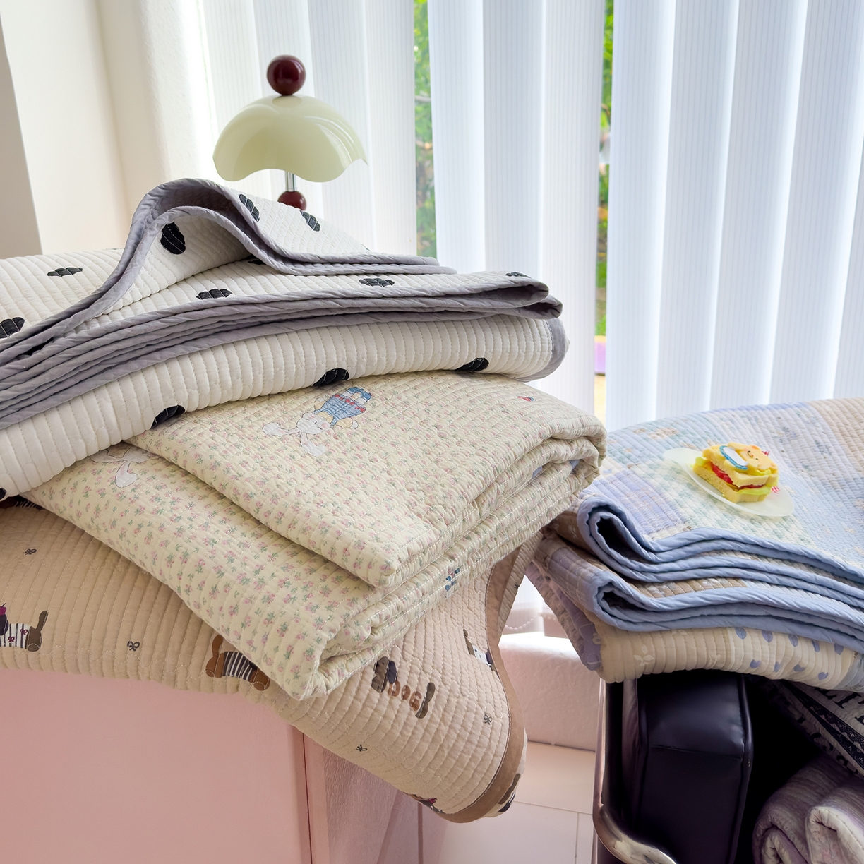 91家纺网 家纺一手货源 找家纺 （总）赫梵茜 2025新款高温砂洗全棉床盖单品床盖床盖单件床盖三件套【填充含可水洗棉花】