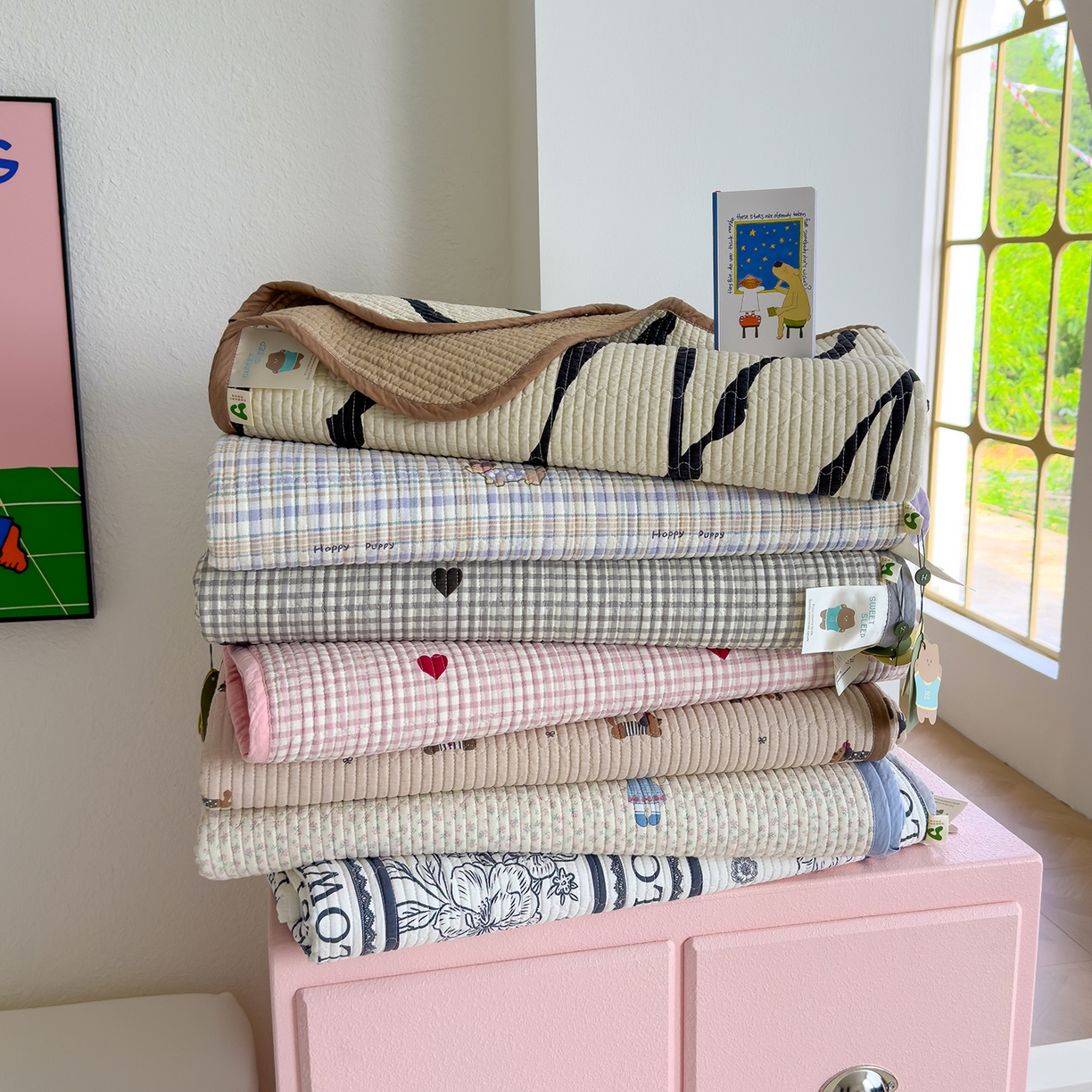 91家纺网 家纺一手货源 找家纺 （总）赫梵茜 2025新款高温砂洗全棉床盖单品床盖床盖单件床盖三件套【填充含可水洗棉花】