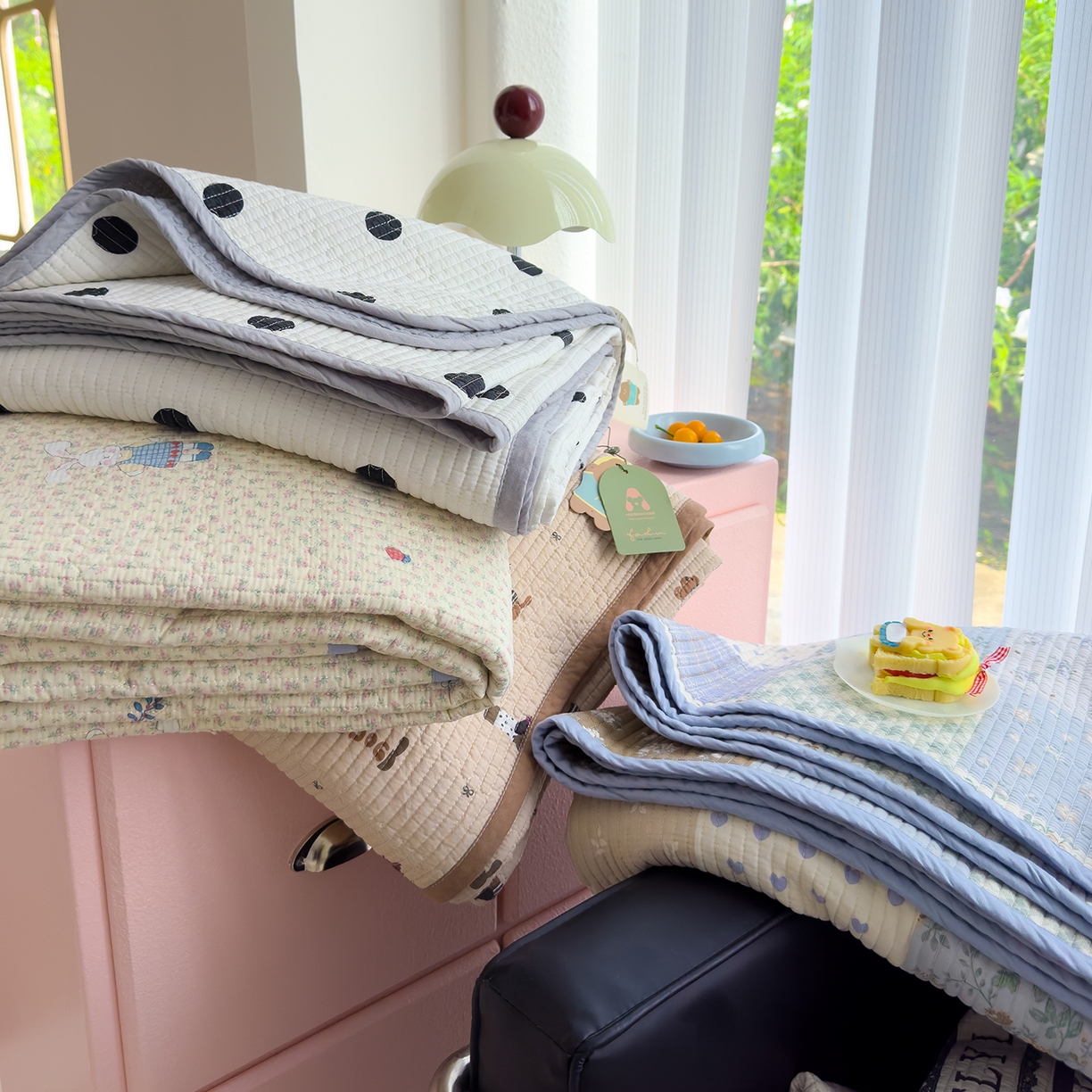 91家纺网 家纺一手货源 找家纺 （总）赫梵茜 2025新款高温砂洗全棉床盖单品床盖床盖单件床盖三件套【填充含可水洗棉花】