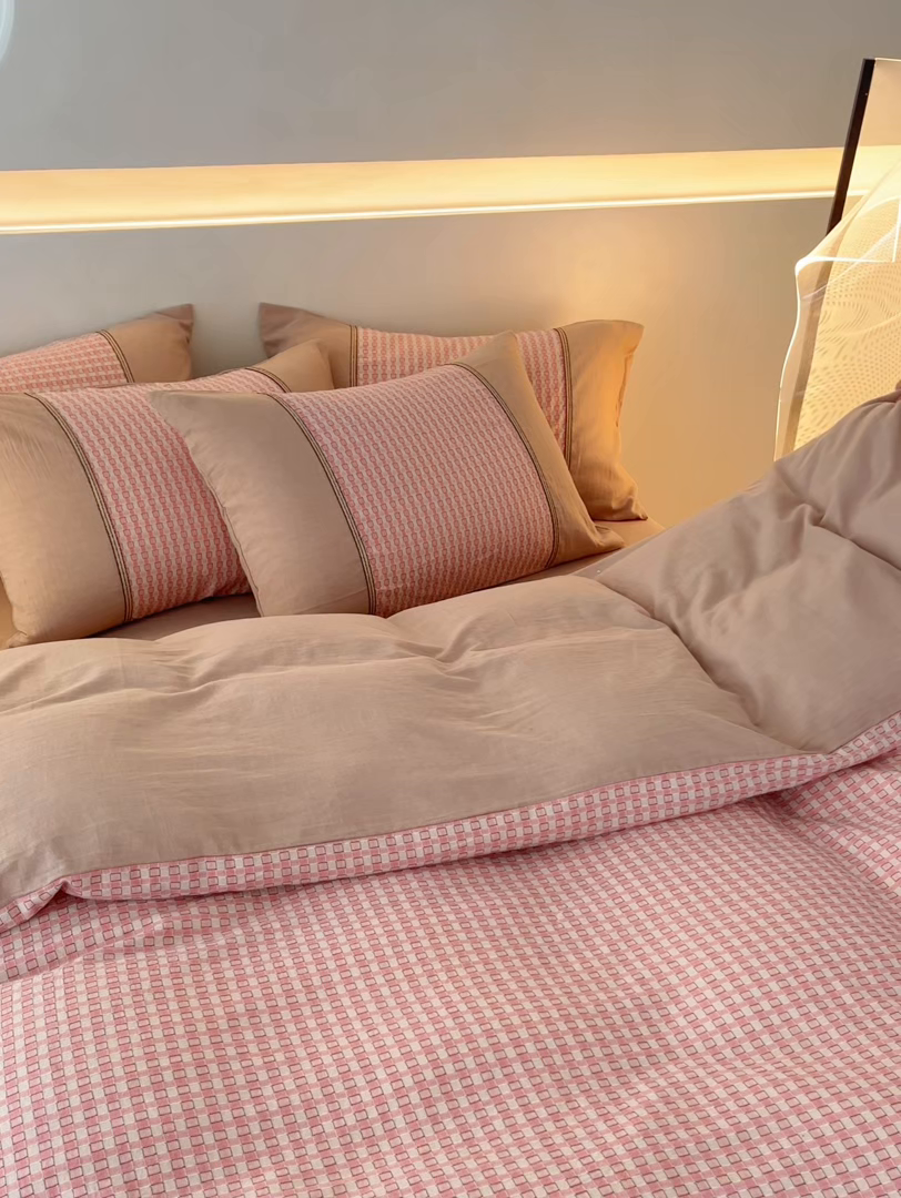 91家纺网 家纺一手货源 找家纺 （总）安莱生活 2025新款全棉纯棉色织磨毛四件套