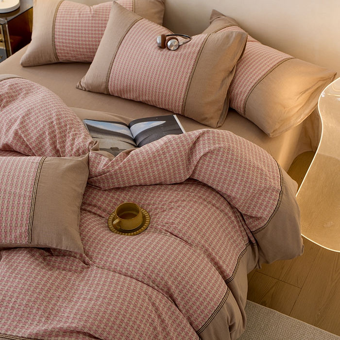 91家纺网 家纺一手货源 找家纺 （总）安莱生活 2025新款全棉纯棉色织磨毛四件套