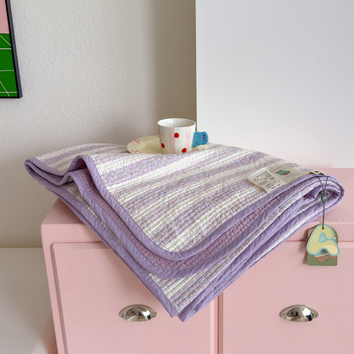 赫梵茜 2025新款高温砂洗全棉床盖单品床盖床盖单件床盖三件套【填充含可水洗棉花】 半岛紫