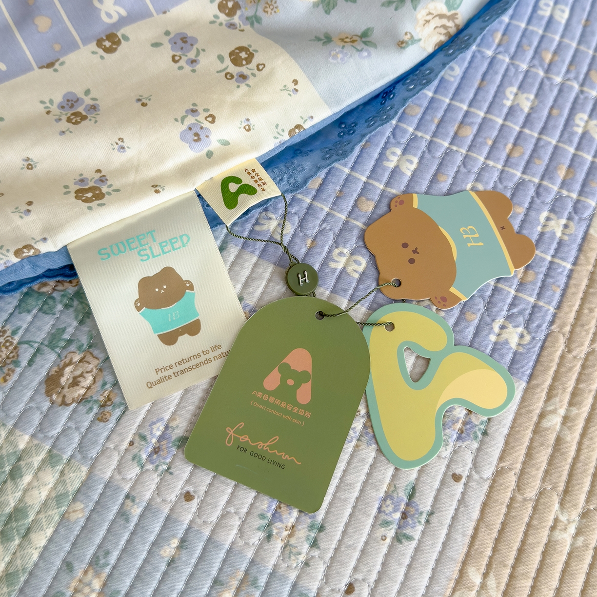 91家纺网 家纺一手货源 找家纺 赫梵茜 2025新款高温砂洗全棉床盖单品床盖床盖单件床盖三件套【填充含可水洗棉花】 款款诗意蓝