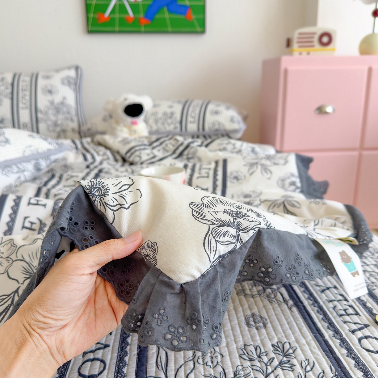 91家纺网 家纺一手货源 找家纺 （总）赫梵茜 2025新款高温砂洗全棉床盖单品床盖床盖单件床盖三件套【可搭配同款春秋被】