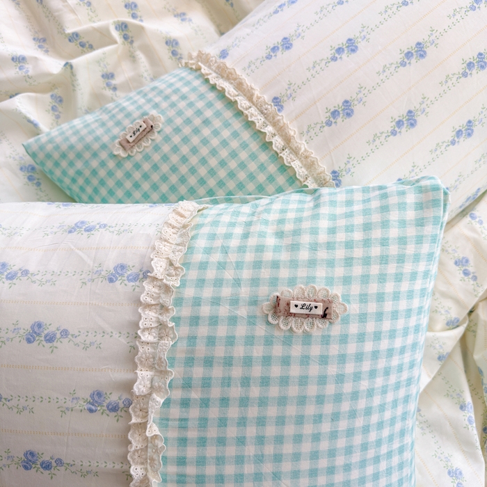 91家纺网 家纺一手货源 找家纺 （总）安莱生活 2025新款全棉纯棉小碎花刺绣花边款四件套