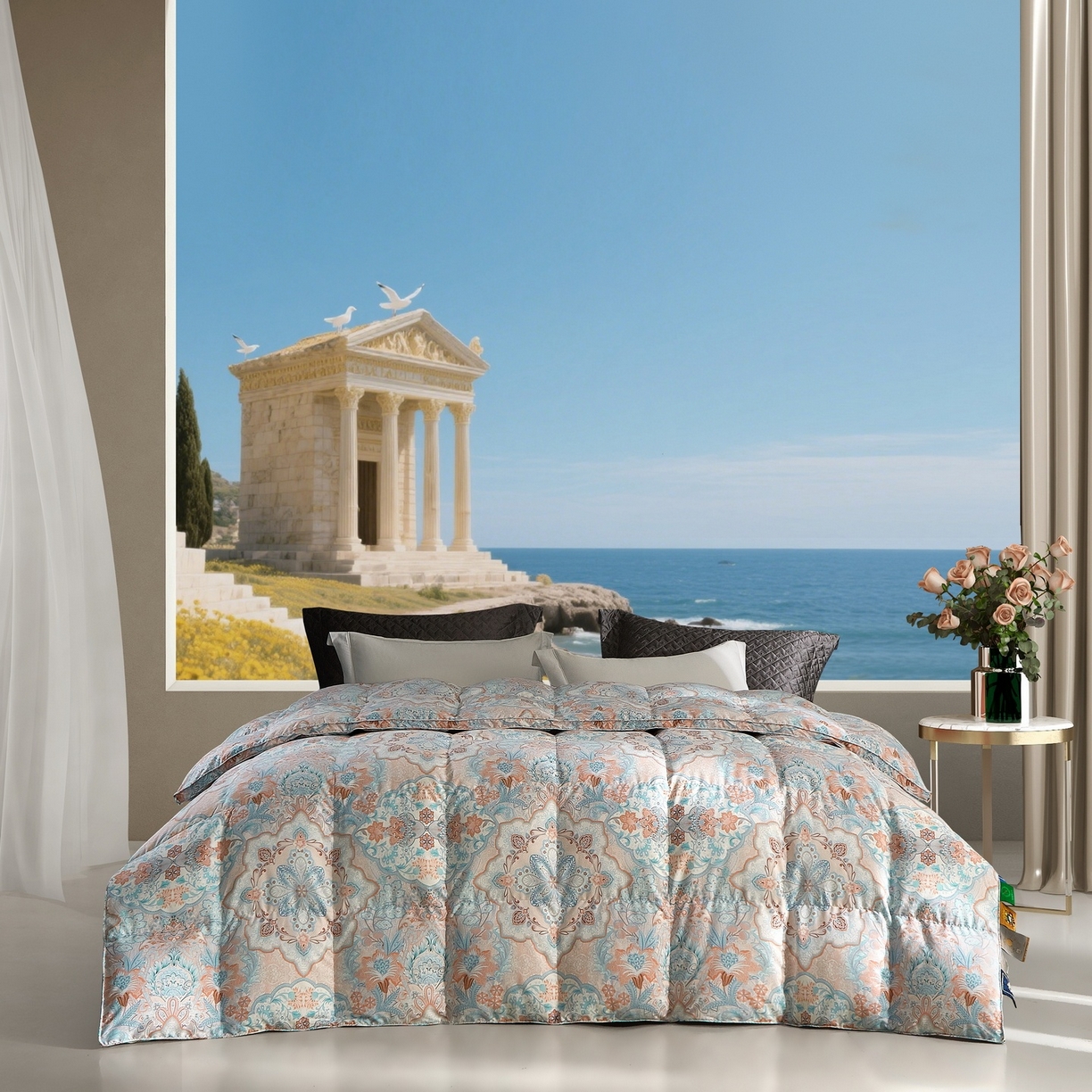 织梦人羽绒工厂店 2025新款高蓬松羽绒羽毛被大牌同款花型 尊羽