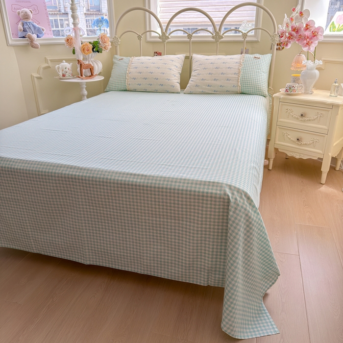 91家纺网 家纺一手货源 找家纺 安莱生活 2025新款全棉纯棉小碎花刺绣花边款四件套 花趣格