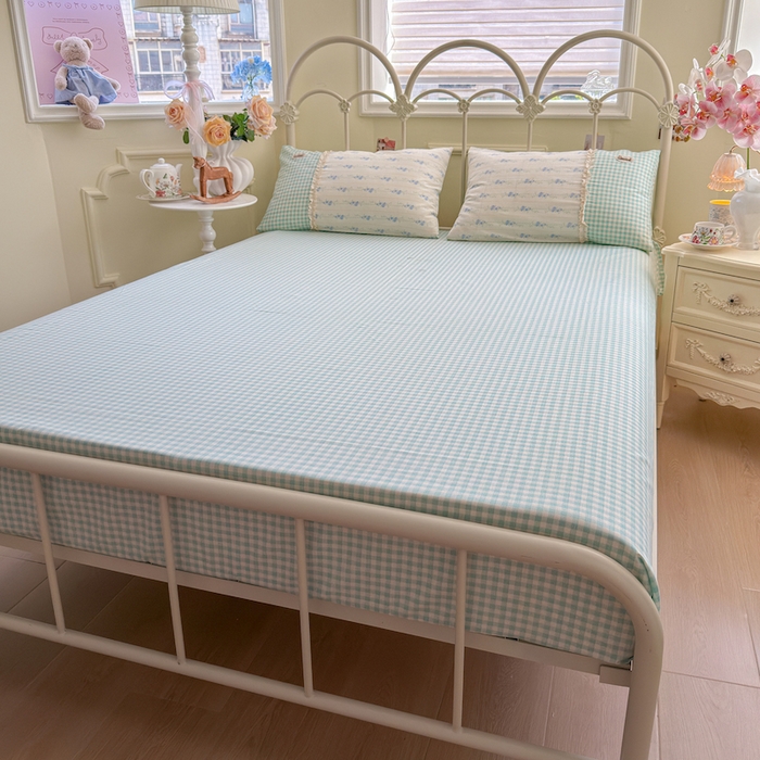 91家纺网 家纺一手货源 找家纺 安莱生活 2025新款全棉纯棉小碎花刺绣花边款四件套 花趣格