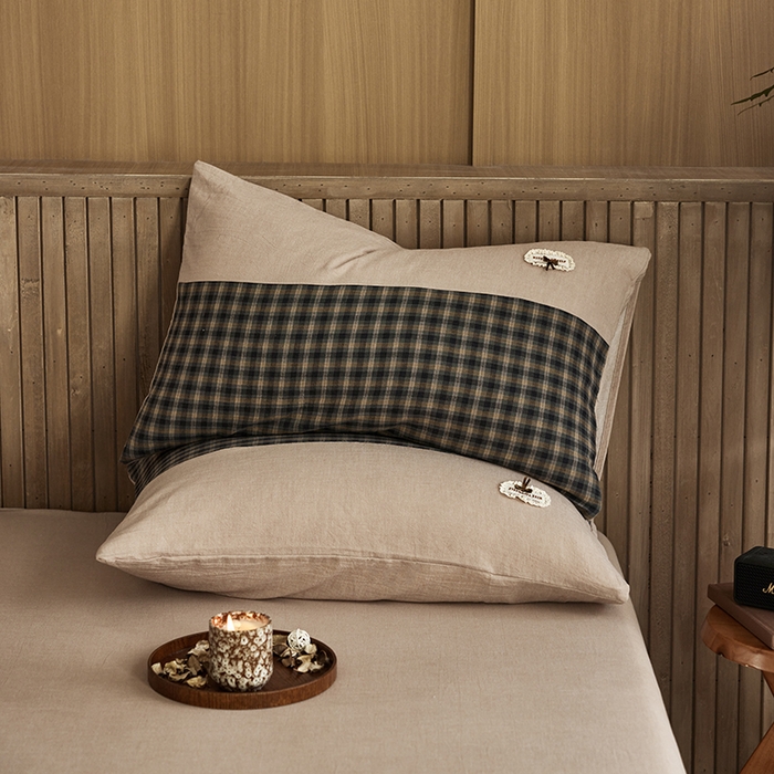 91家纺网 家纺一手货源 找家纺 安莱生活 2025新款全棉纯棉色织磨毛简逸格调四件套 静眠格