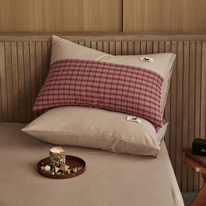 91家纺网 家纺一手货源 找家纺 安莱生活 2025新款全棉纯棉色织磨毛简逸格调四件套 恬梦格