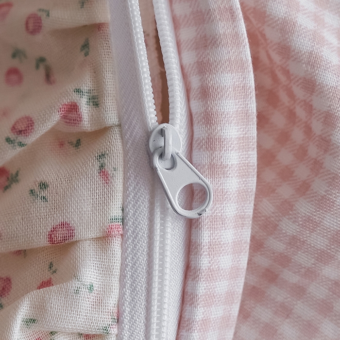 91家纺网 家纺一手货源 找家纺 安莱生活 2025新款全棉纯棉双层纱花边款四件套 絮语