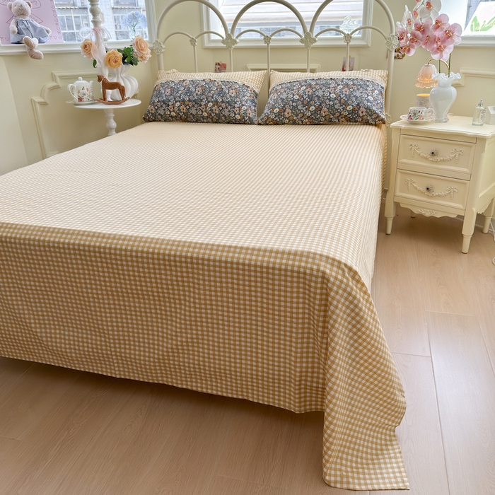 91家纺网 家纺一手货源 找家纺 安莱生活 2025新款全棉纯棉小碎花刺绣花边款四件套 静时光