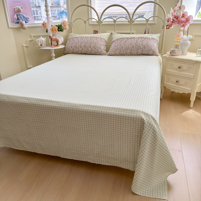 91家纺网 家纺一手货源 找家纺 安莱生活 2025新款全棉纯棉小碎花刺绣花边款四件套 小确幸