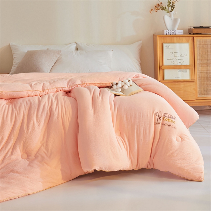 91家纺网 家纺一手货源 找家纺 南北家居 2025新款A类水洗棉100%新疆棉花被棉絮春秋被冬被被子被芯 浅玉