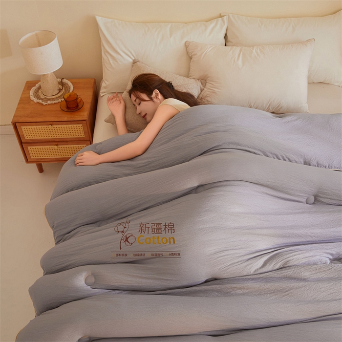 91家纺网 家纺一手货源 找家纺 南北家居 2025新款A类水洗棉100%新疆棉花被棉絮春秋被冬被被子被芯 浅灰