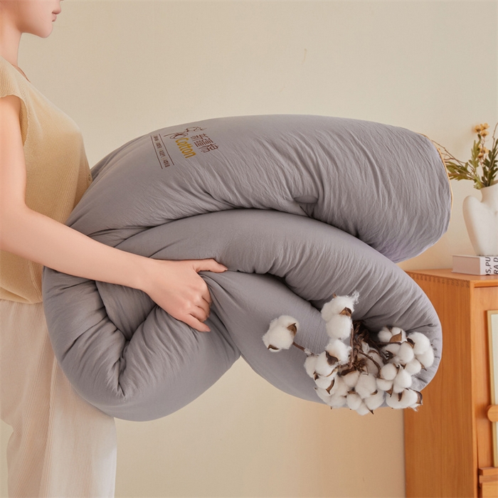 91家纺网 家纺一手货源 找家纺 南北家居 2025新款A类水洗棉100%新疆棉花被棉絮春秋被冬被被子被芯 浅灰