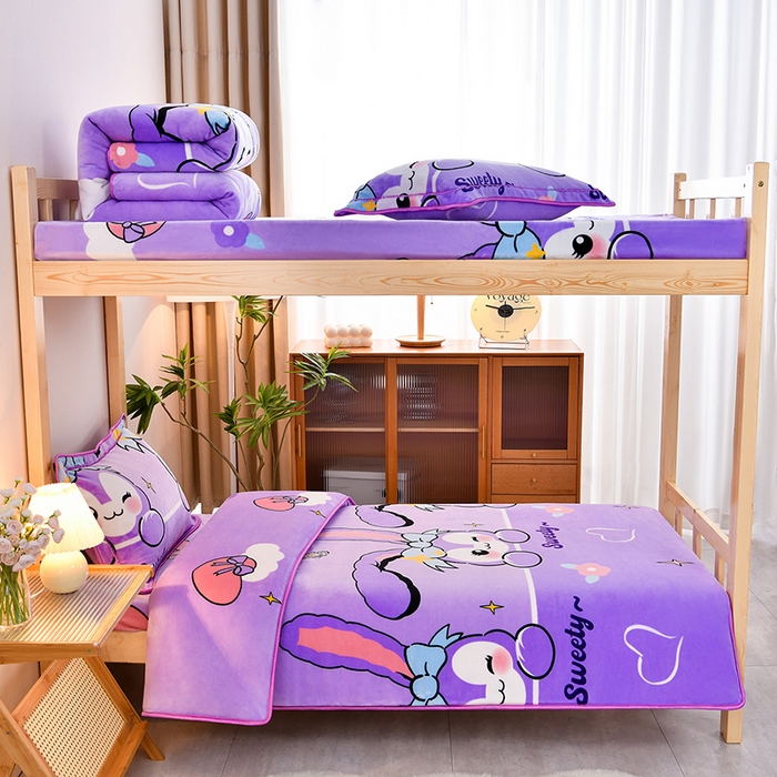 91家纺网 家纺一手货源 找家纺 （总）牵梦萦 2025新款牛奶绒学生三件套