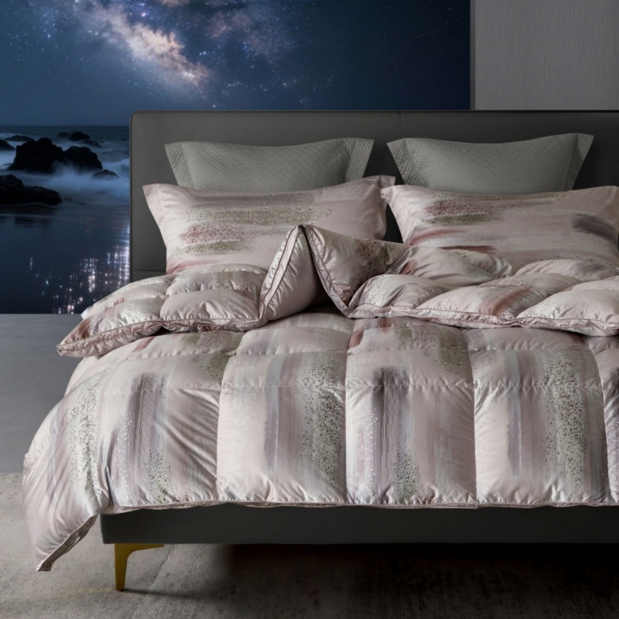 91家纺网 家纺一手货源 找家纺 织梦人羽绒工厂店 2025新款高蓬松羽绒被95鹅绒大牌同款花型 德伦娜