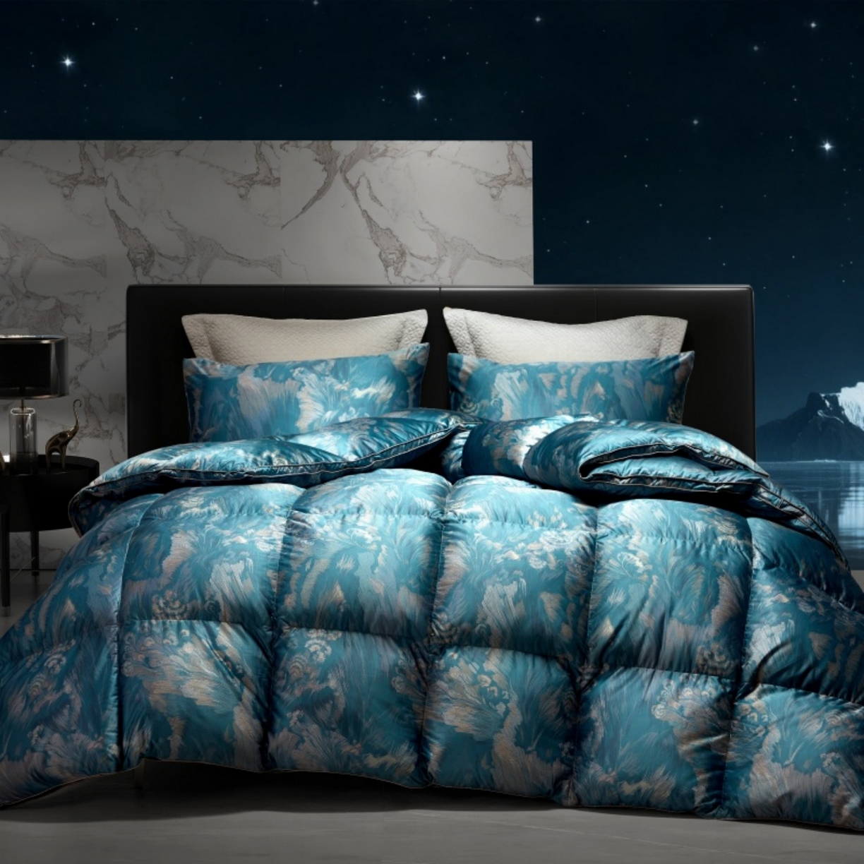 织梦人羽绒工厂店 2025新款高蓬松羽绒被95鹅绒大牌同款花型 观沧海金