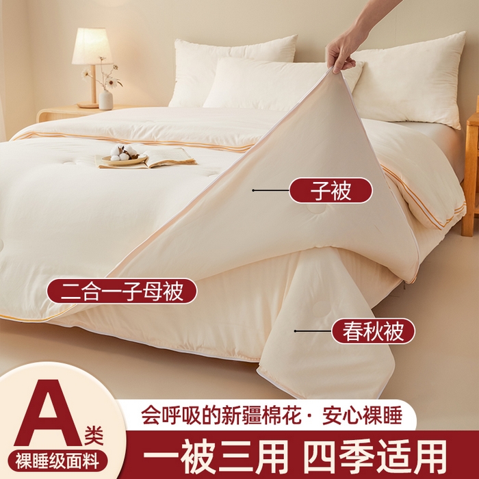 91家纺网 家纺一手货源 找家纺 （总）仁凯2025新款A类棉花优品子母被 被子被芯冬被春秋被学生被（提供买家秀检测报告）
