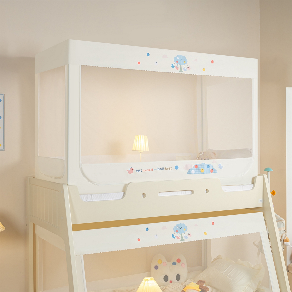 91家纺网 家纺一手货源 找家纺 新太阳蚊帐 2025新款A类子母款上下铺蚊帐 彩果秋千