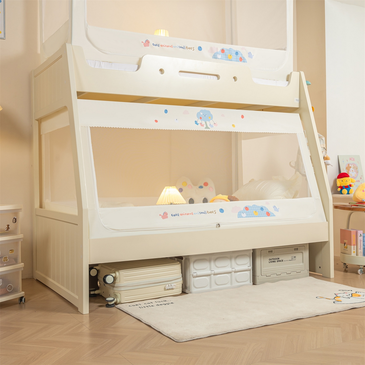 91家纺网 家纺一手货源 找家纺 新太阳蚊帐 2025新款A类子母款上下铺蚊帐 彩果秋千