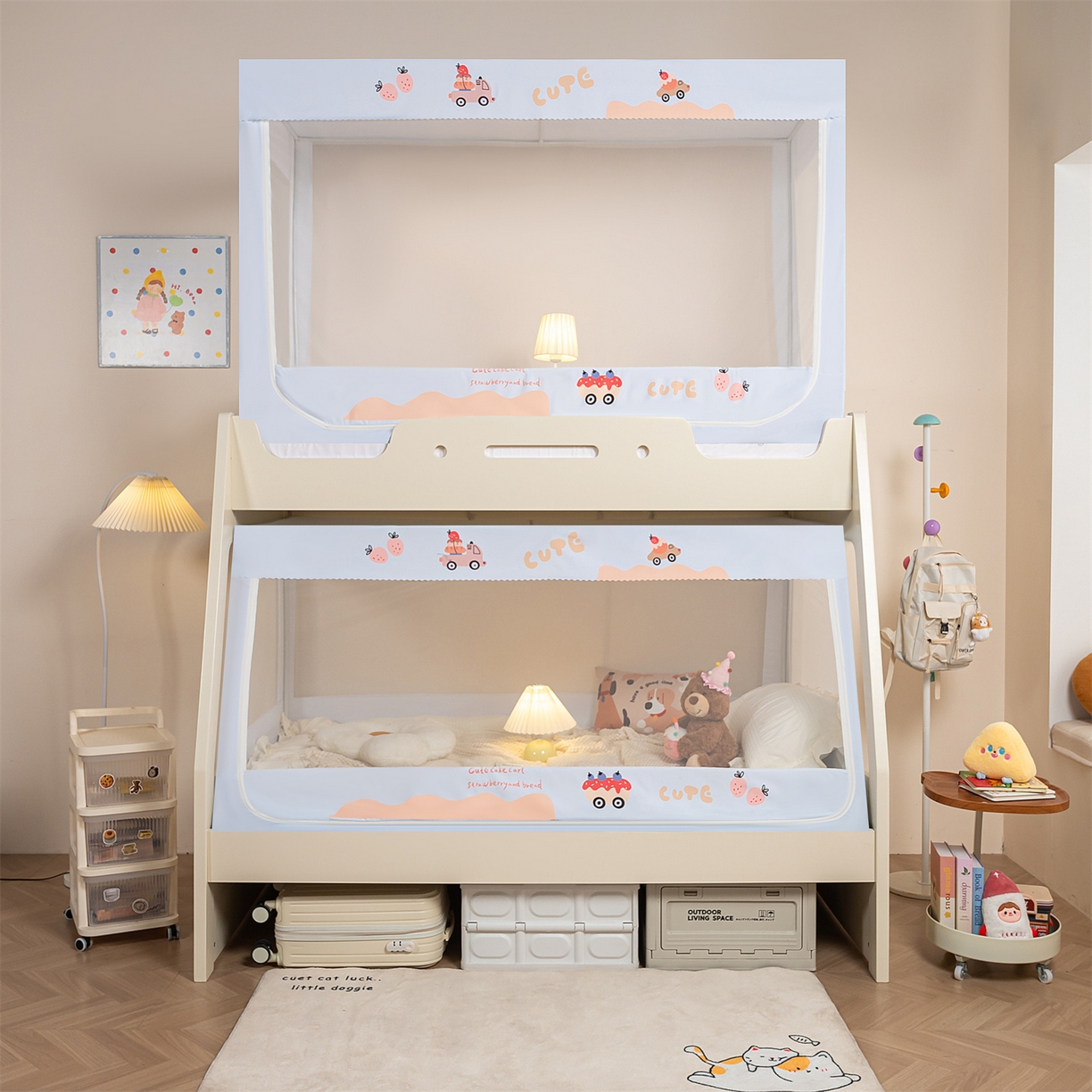 91家纺网 家纺一手货源 找家纺 （总）新太阳蚊帐 2025新款A类子母款上下铺蚊帐