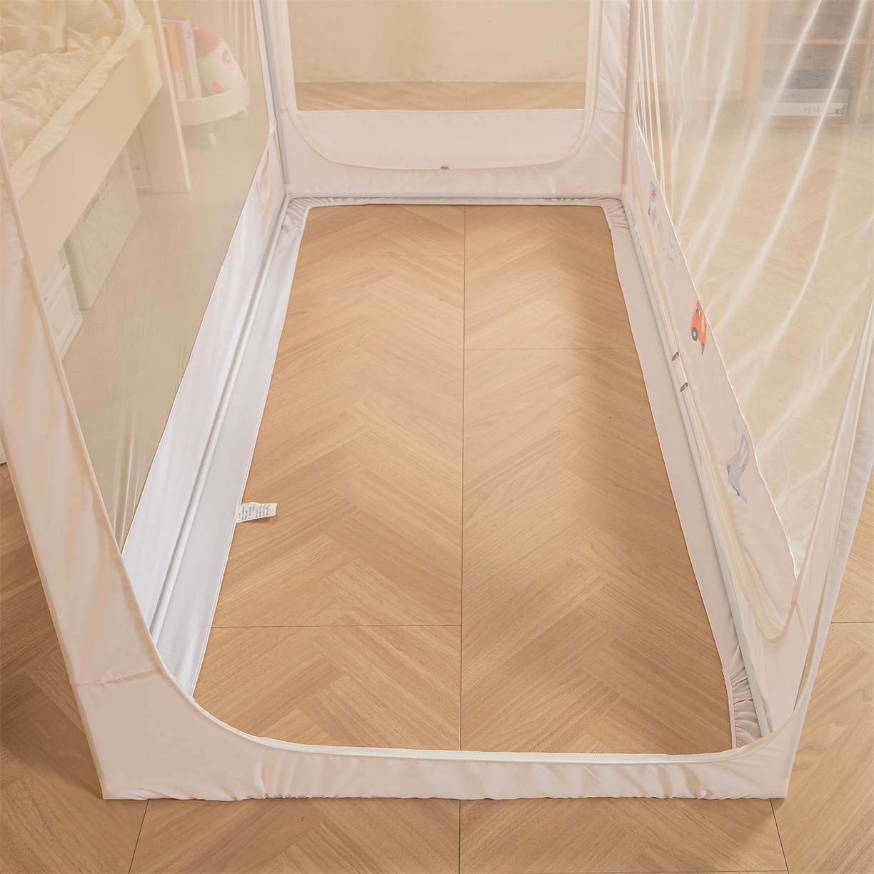 91家纺网 家纺一手货源 找家纺 新太阳蚊帐 2025新款A类子母款上下铺蚊帐 童趣汽车