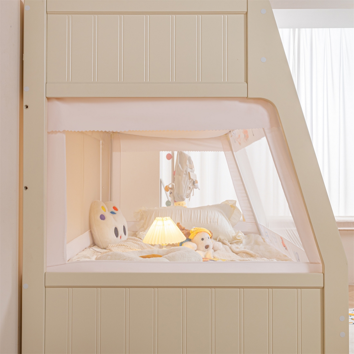 91家纺网 家纺一手货源 找家纺 新太阳蚊帐 2025新款A类子母款上下铺蚊帐 童趣汽车