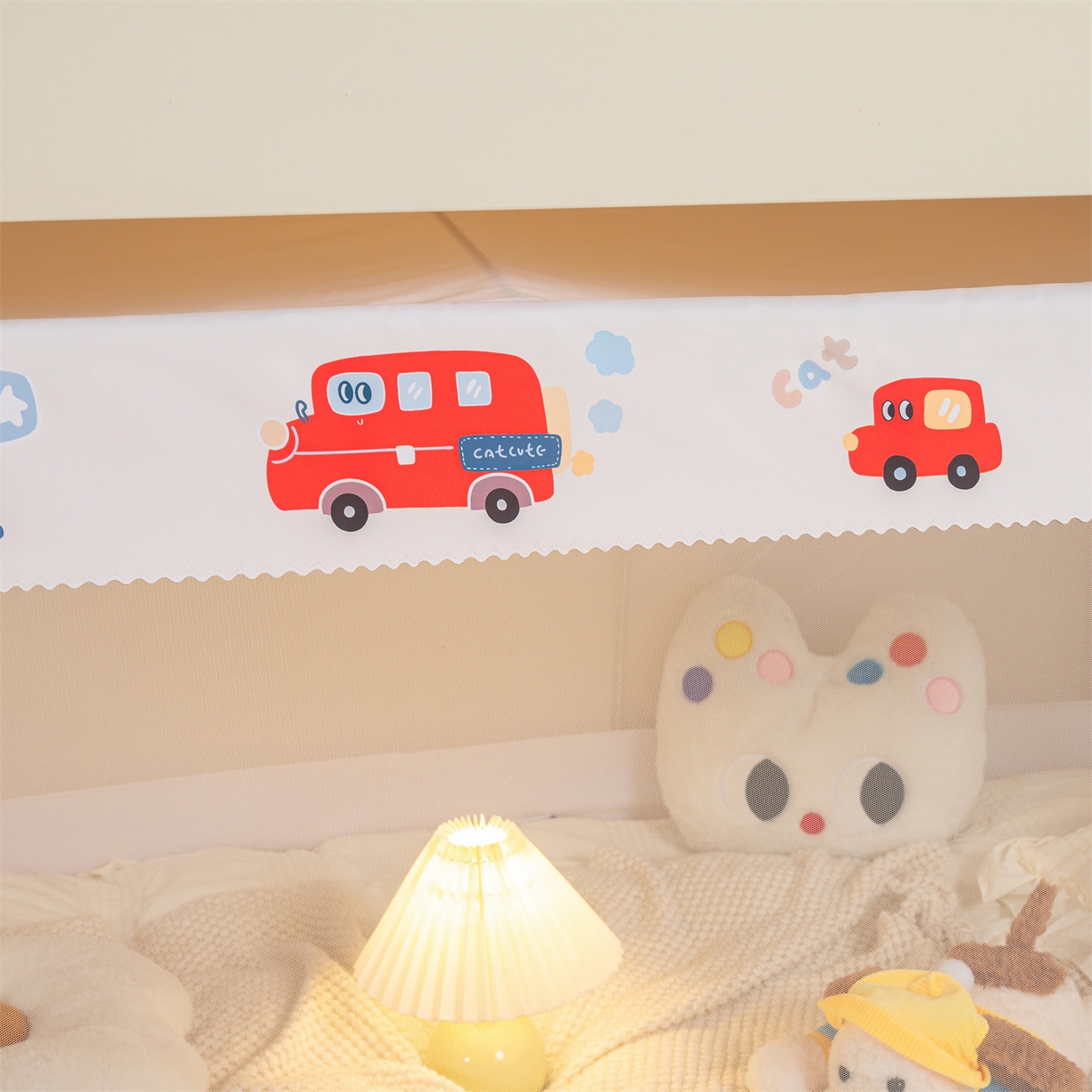 91家纺网 家纺一手货源 找家纺 新太阳蚊帐 2025新款A类子母款上下铺蚊帐 童趣汽车