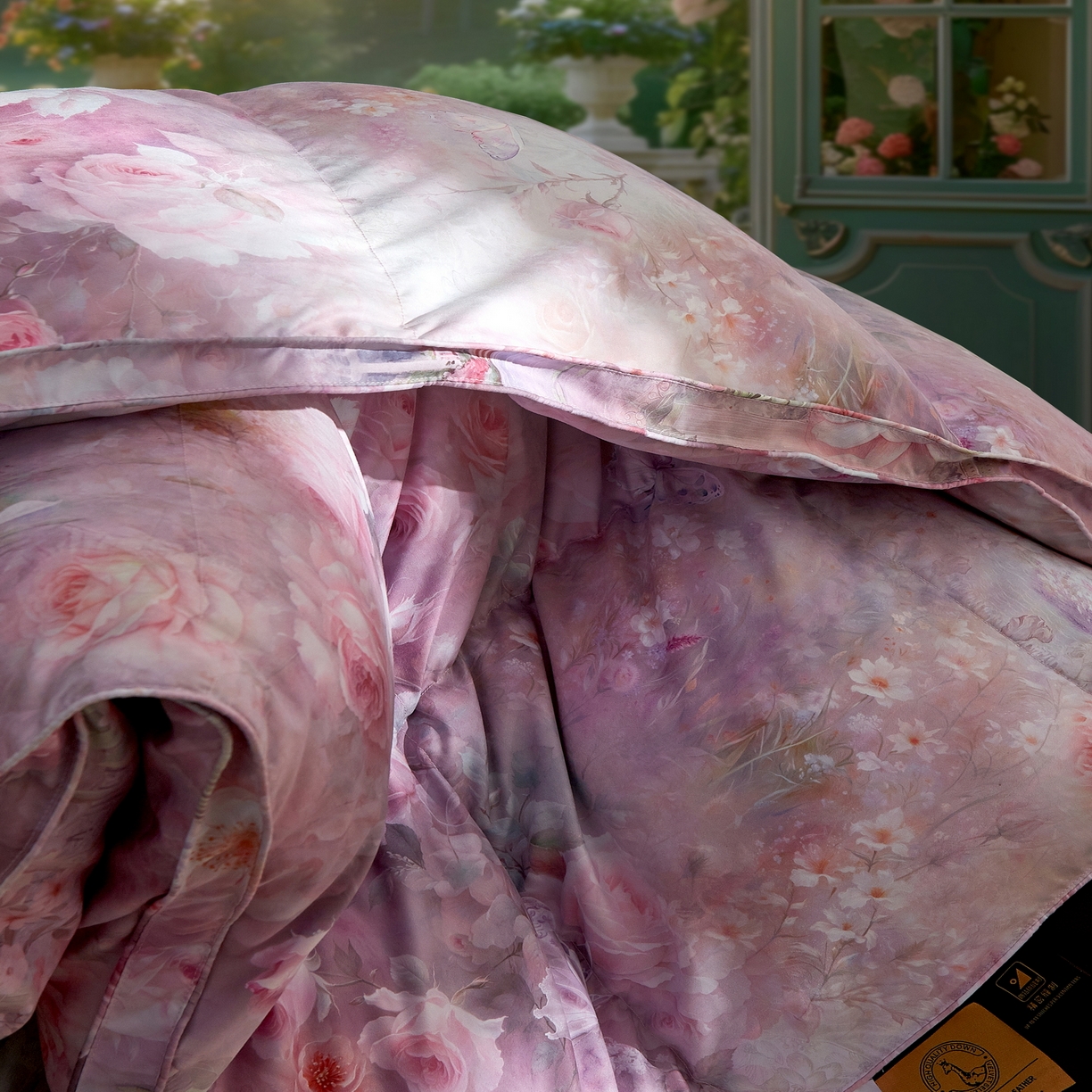 91家纺网 家纺一手货源 找家纺 织梦人羽绒工厂店 2025新款高蓬松羽绒被95鹅绒大牌同款花型 莫奈花园新