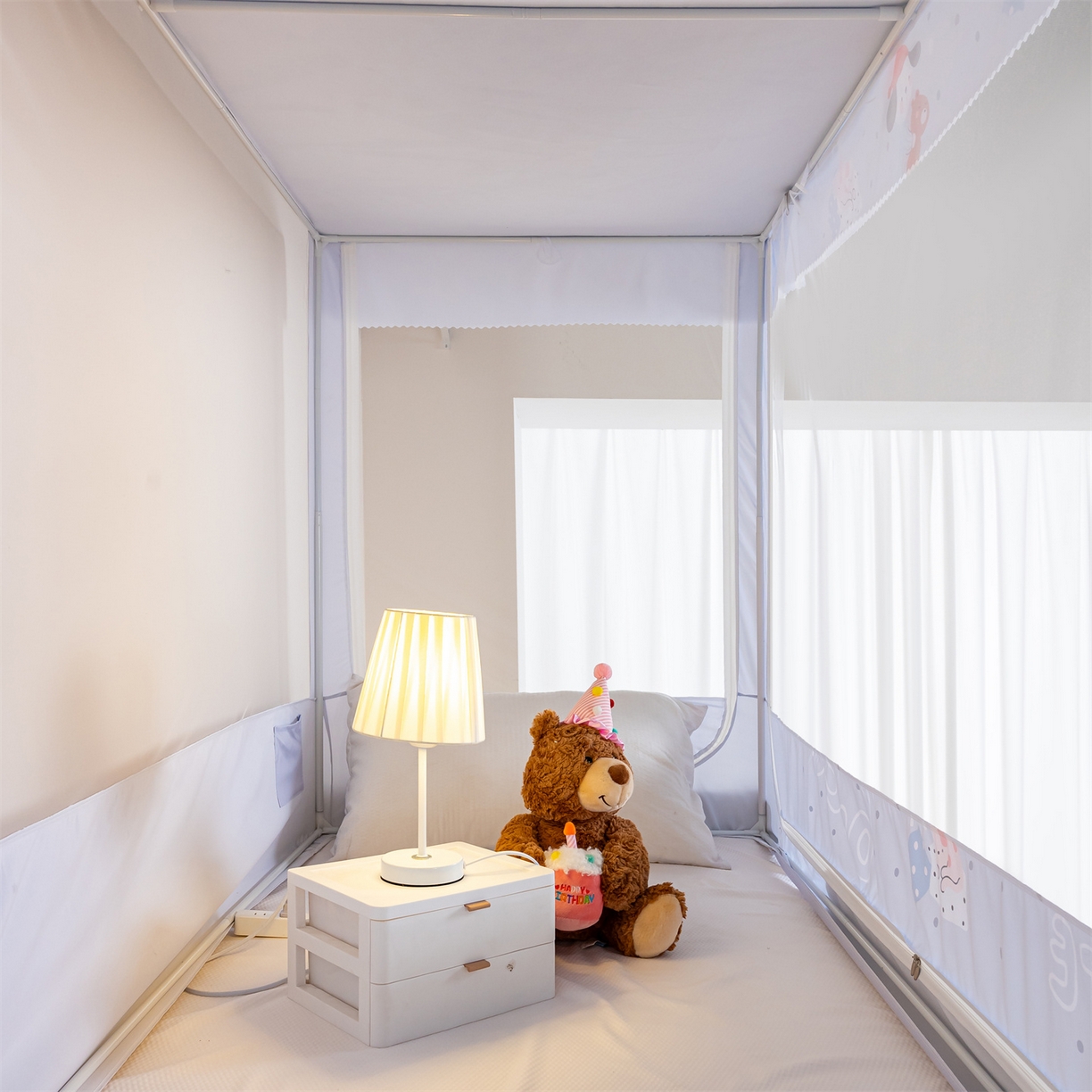 91家纺网 家纺一手货源 找家纺 新太阳蚊帐 2025新款A类子母款上下铺蚊帐 甜梦小确幸