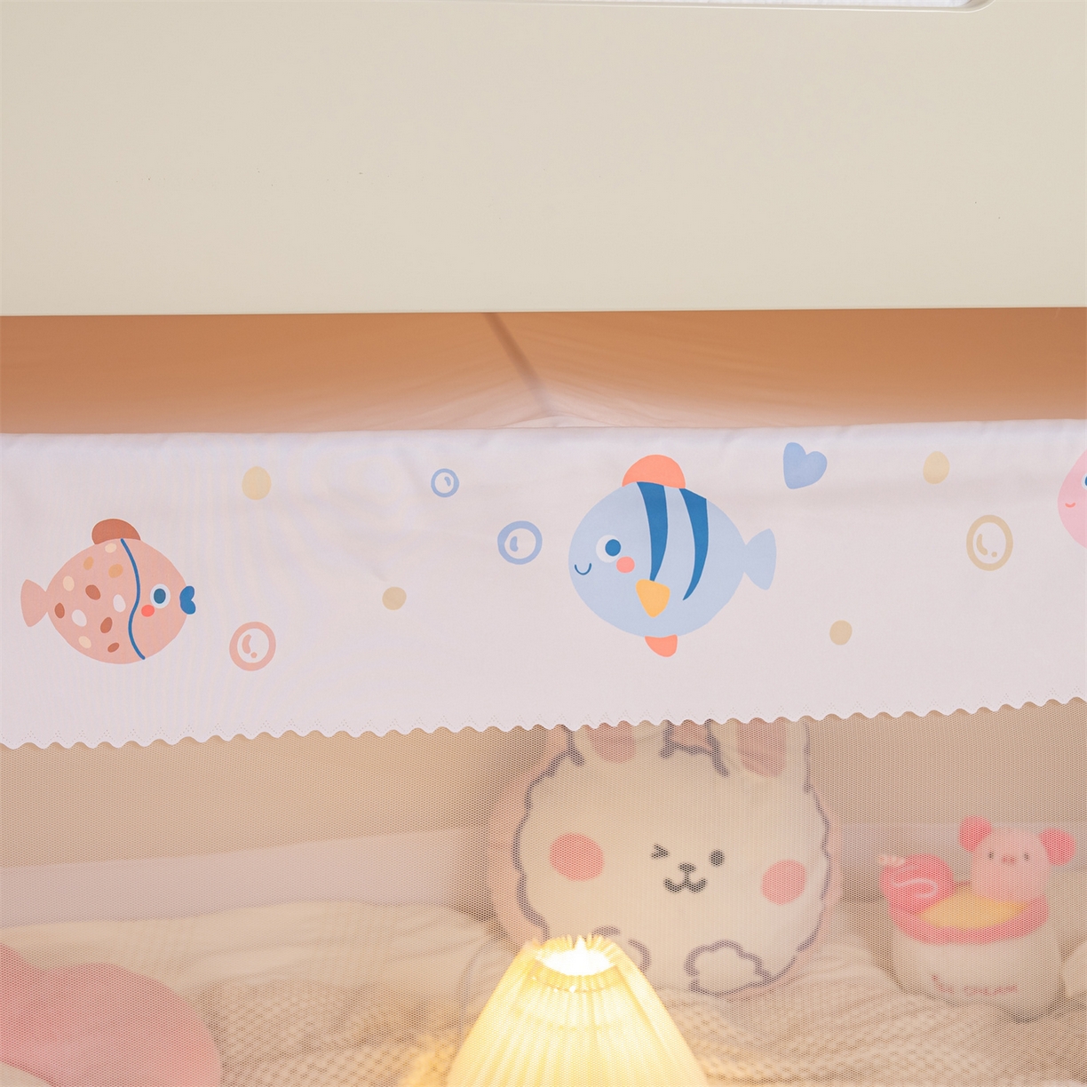 91家纺网 家纺一手货源 找家纺 新太阳蚊帐 2025新款A类子母款上下铺蚊帐 鱼趣泡泡