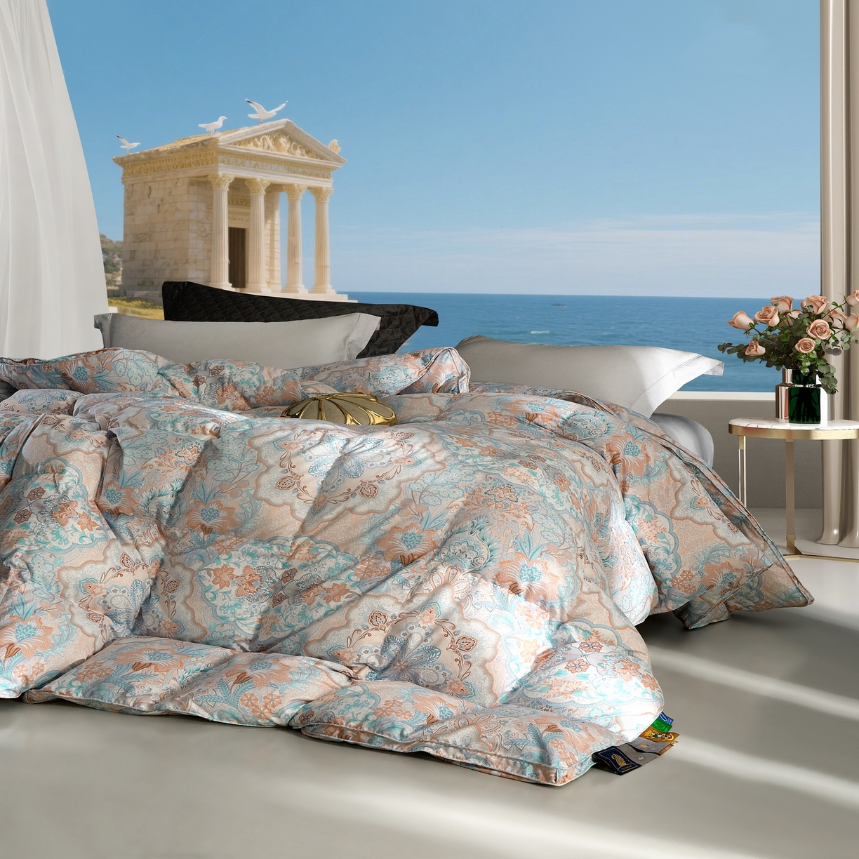 91家纺网 家纺一手货源 找家纺 织梦人羽绒工厂店 2025新款高蓬松羽绒被95鹅绒大牌同款花型 尊羽