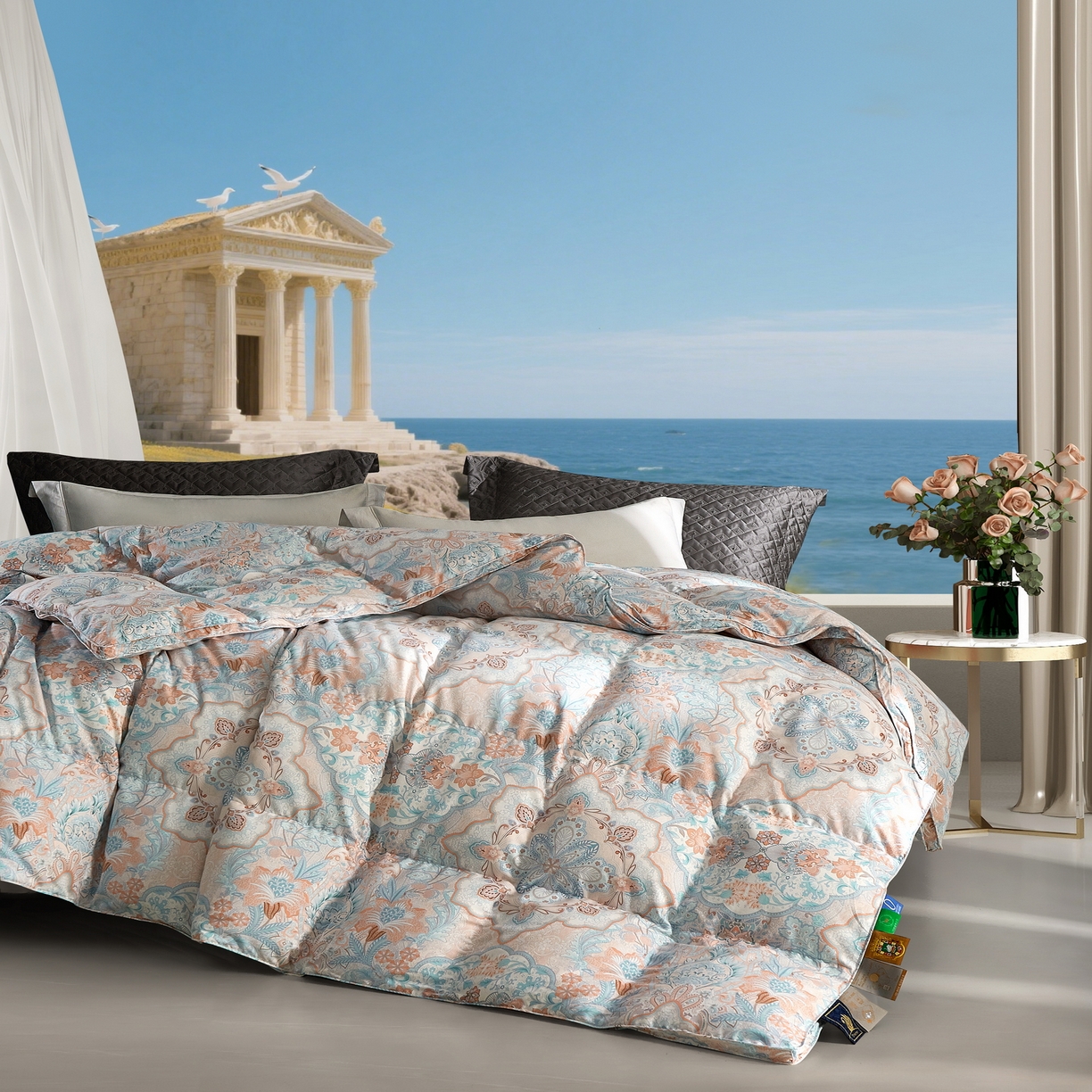 91家纺网 家纺一手货源 找家纺 织梦人羽绒工厂店 2025新款高蓬松羽绒被95鹅绒大牌同款花型 尊羽