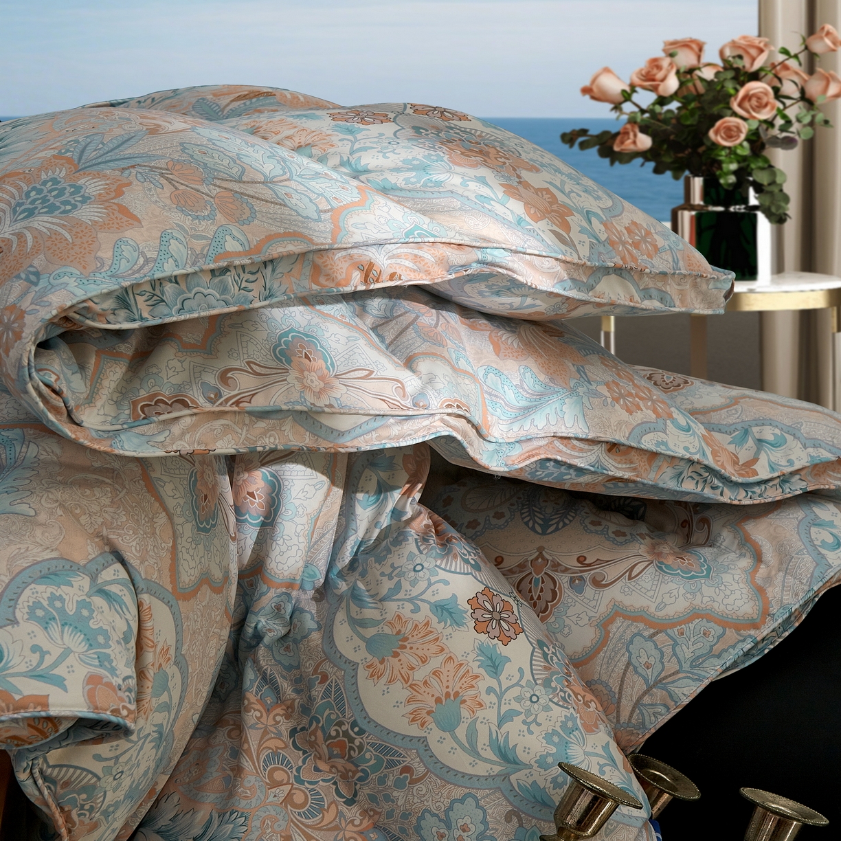 91家纺网 家纺一手货源 找家纺 织梦人羽绒工厂店 2025新款高蓬松羽绒被95鹅绒大牌同款花型 尊羽