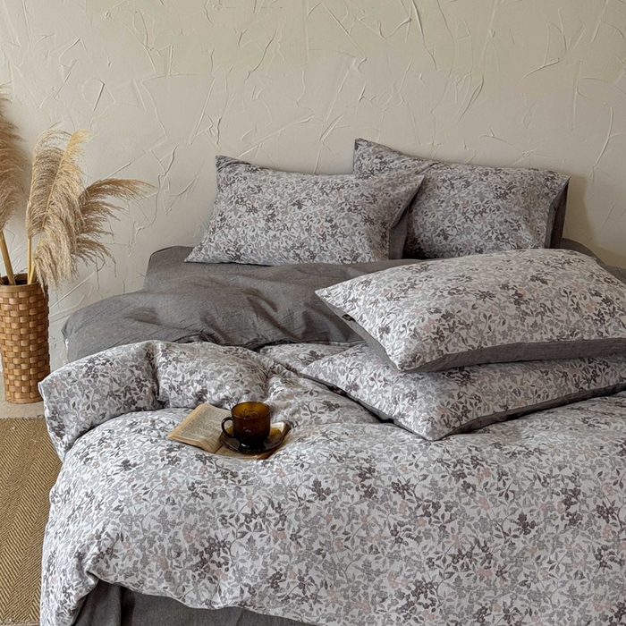 91家纺网 家纺一手货源 找家纺 于果 2025新款全棉纯棉色织提花四件套 春风里