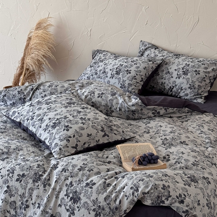 91家纺网 家纺一手货源 找家纺 于果 2025新款全棉纯棉色织提花四件套 花影