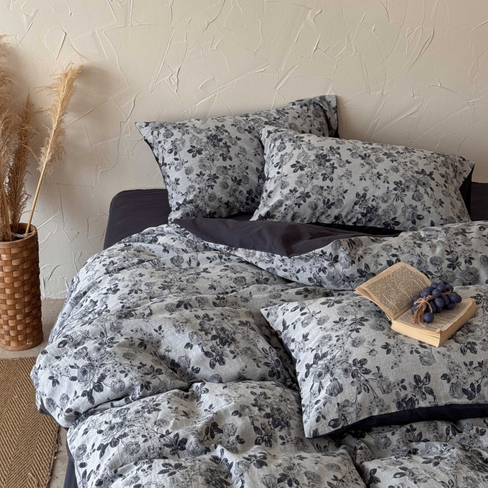 91家纺网 家纺一手货源 找家纺 于果 2025新款全棉纯棉色织提花四件套 花影