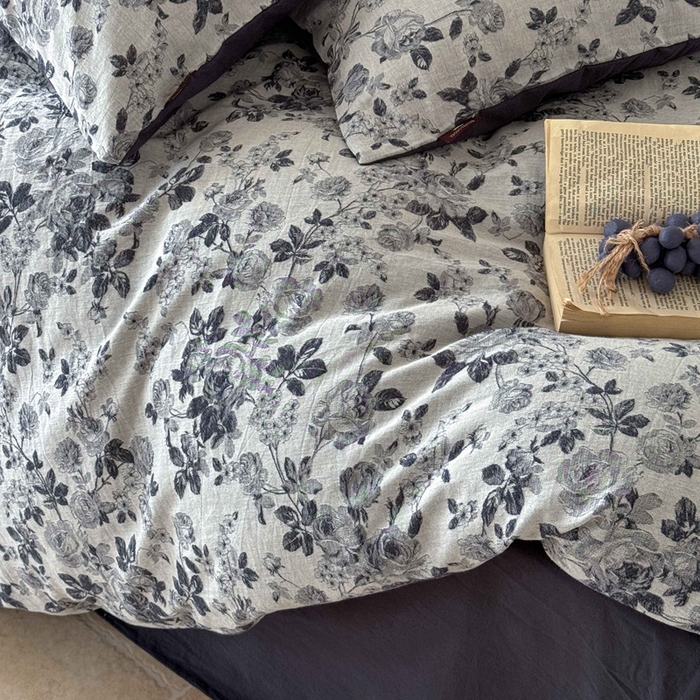 91家纺网 家纺一手货源 找家纺 于果 2025新款全棉纯棉色织提花四件套 花影