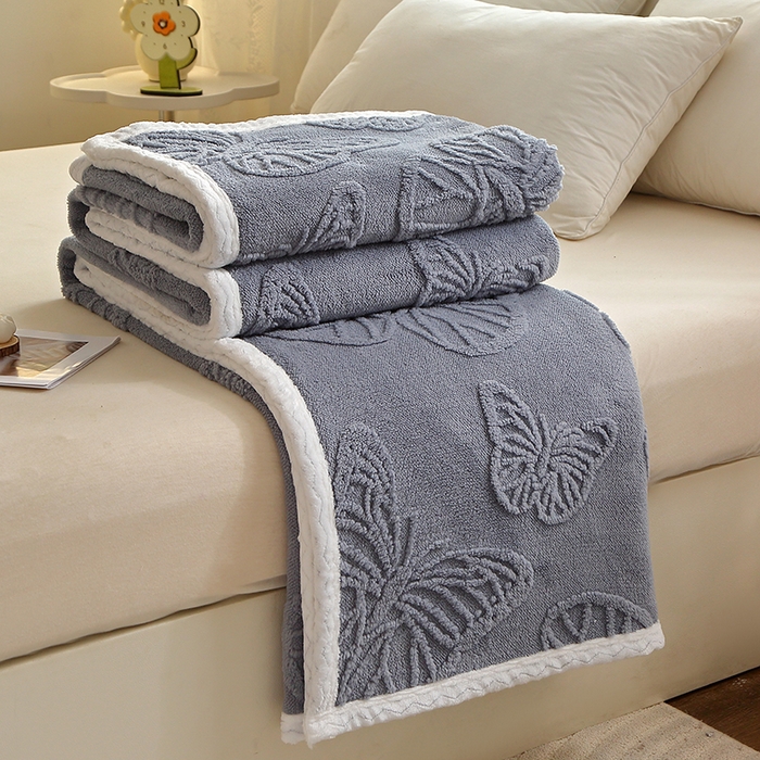91家纺网 家纺一手货源 找家纺 （总）莱家富 2025新款加厚双层复合毯舒棉绒剪花毛毯